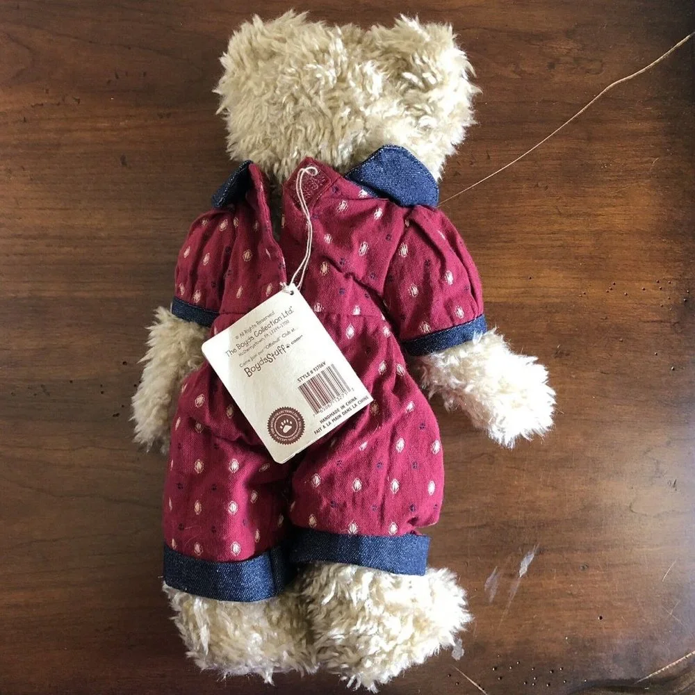Boyds Bears Jennie Mae Spangler Red Jump Suit Embroidered Star Hair Bow American